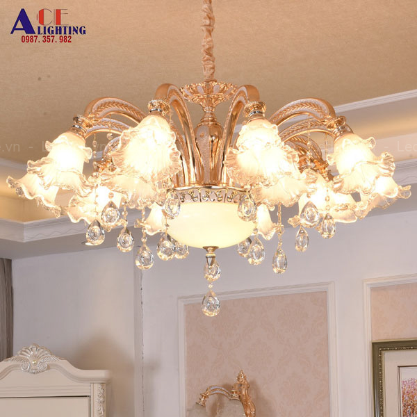 đèn chùm tân cổ điển hợp kim