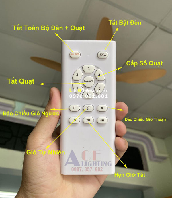 Điều Khiển Quạt Trần đèn